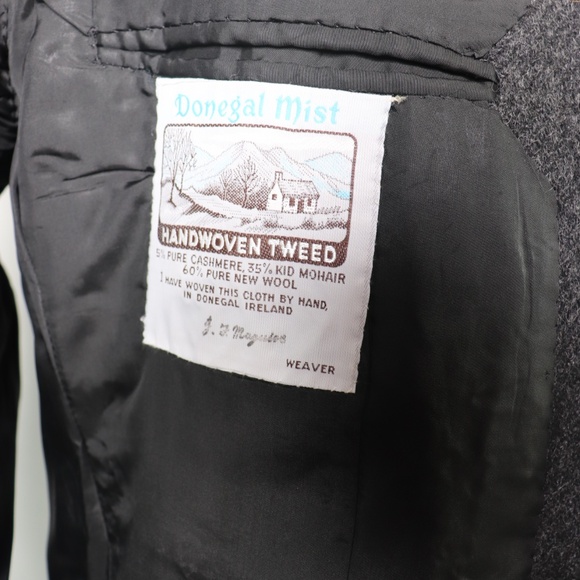 Vintage Connock and Lockie Bespoke Grey Donegal Tweed Double Breasted Jacket - Picture 10 of 15